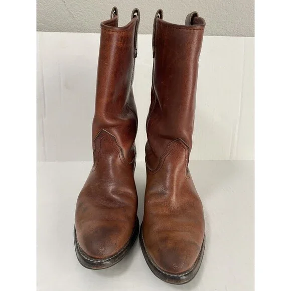 Vintage Mason Western Brown Leather Cowboy Boot Size 10 - 10.5 USA
